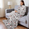 image:imageCatalonia Wearable Blanket with Sleeves for Women amp Men Fleece Wrap Throw  Cozy Sleeve Design for HandsFree Comfort Perfect for Reading TV Time amp Relaxing Christmas amp Birthday GiftSanta and Deer Grey