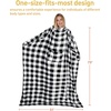 image:imageCatalonia Wearable Blanket with Sleeves for Women amp Men Fleece Wrap Throw  Cozy Sleeve Design for HandsFree Comfort Perfect for Reading TV Time amp Relaxing Christmas amp Birthday GiftPlaid White