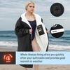 image:imageCatalonia Waterproof Swim Parka for Men Women SherpaLined Changing Robe  Lightweight CoverUp with TwoWay Zipper amp Inner Pocket with WriteOn Name Tag for Swimming Surfing at the Pool or BeachBlack