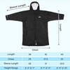 image:imageCatalonia Waterproof Swim Parka for Men Women SherpaLined Changing Robe  Lightweight CoverUp with TwoWay Zipper amp Inner Pocket with WriteOn Name Tag for Swimming Surfing at the Pool or BeachBlack