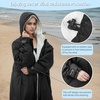 image:imageCatalonia Waterproof Swim Parka for Men Women SherpaLined Changing Robe  Lightweight CoverUp with TwoWay Zipper amp Inner Pocket with WriteOn Name Tag for Swimming Surfing at the Pool or BeachBlack