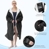 image:imageCatalonia Waterproof Swim Parka for Men Women SherpaLined Changing Robe  Lightweight CoverUp with TwoWay Zipper amp Inner Pocket with WriteOn Name Tag for Swimming Surfing at the Pool or BeachBlack