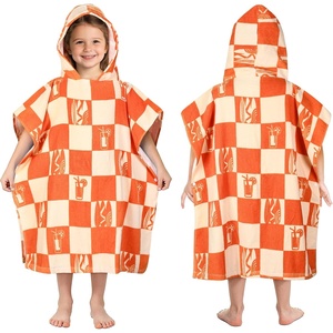 image:imageCatalonia Kids Orange Juice Hooded Poncho Towel 100 Cotton Changing RobeOrange Juice