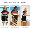 image:imageCatalonia Kids Hooded Poncho Towel for Surf Swim Absorbent Beach Wearable Towel for Teenagers Sand Proof Swim Changing RobeBlack Stripe