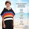 image:imageCatalonia Kids Hooded Poncho Towel for Surf Swim Absorbent Beach Wearable Towel for Teenagers Sand Proof Swim Changing RobeBlack Stripe