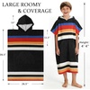 image:imageCatalonia Kids Hooded Poncho Towel for Surf Swim Absorbent Beach Wearable Towel for Teenagers Sand Proof Swim Changing RobeBlack Stripe
