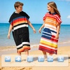 image:imageCatalonia Kids Hooded Poncho Towel for Surf Swim Absorbent Beach Wearable Towel for Teenagers Sand Proof Swim Changing RobeBlack Stripe