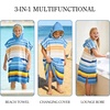 image:imageCatalonia Kids Hooded Poncho Towel for Surf Swim Absorbent Beach Wearable Towel for Teenagers Sand Proof Swim Changing RobeBlue Stripe
