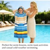 image:imageCatalonia Kids Hooded Poncho Towel for Surf Swim Absorbent Beach Wearable Towel for Teenagers Sand Proof Swim Changing RobeBlue Stripe