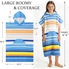 image:imageCatalonia Kids Hooded Poncho Towel for Surf Swim Absorbent Beach Wearable Towel for Teenagers Sand Proof Swim Changing RobeBlue Stripe