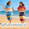 image:imageCatalonia Kids Hooded Poncho Towel for Surf Swim Absorbent Beach Wearable Towel for Teenagers Sand Proof Swim Changing RobeBlue Stripe