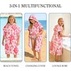 image:imageCatalonia Kids Hooded Poncho Towel for Surf Swim Absorbent Beach Wearable Towel for Teenagers Sand Proof Swim Changing RobePink Flower