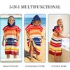 image:imageCatalonia Kids Hooded Poncho Towel for Surf Swim Absorbent Beach Wearable Towel for Teenagers Sand Proof Swim Changing RobeRed Stripe