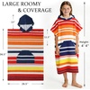 image:imageCatalonia Kids Hooded Poncho Towel for Surf Swim Absorbent Beach Wearable Towel for Teenagers Sand Proof Swim Changing RobeRed Stripe