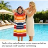image:imageCatalonia Kids Hooded Poncho Towel for Surf Swim Absorbent Beach Wearable Towel for Teenagers Sand Proof Swim Changing RobeRed Stripe
