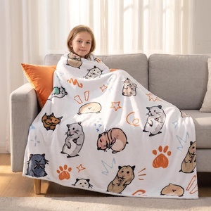 image:imageCatalonia Cute Cat Throw Blanket for Kids  Soft Flannel Fleece Blanket for Couch Bed Lightweight Cozy Throw for Boys amp Girls Machine Washable Cartoon Blanket 40x50Hamster