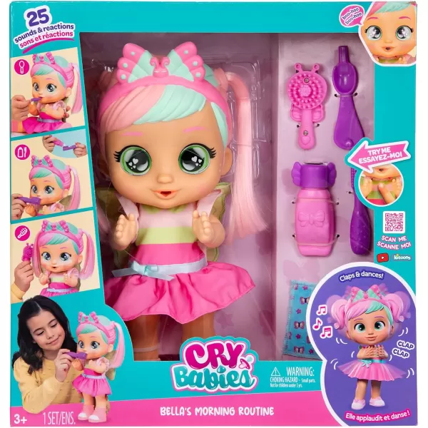 Cry Babies Bellas Morning Routine  Interactive Baby Doll with 20 Sounds Girls ampamp Kids Age 18M and Up