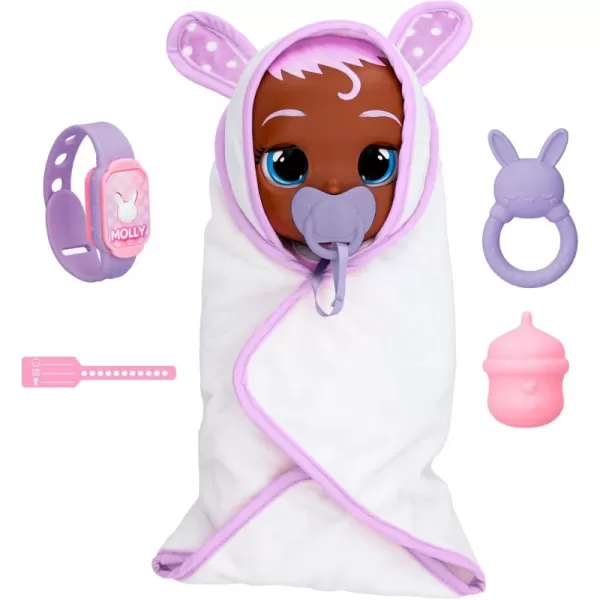 Cry Babies Newborn Molly  Interactive Baby Doll with 20 Baby Sounds Girls ampamp Kids Age 18M and Up