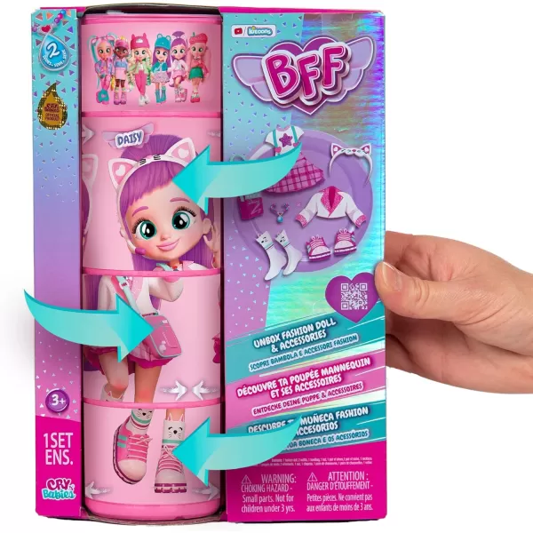 Cry Babies BFF Daisy Fashion Doll with 9 Surprises Including Outfit and Accessories for Fashion Toy Girls and Boys Ages 4 and Up 78 Inch Doll MulticolorCry Babies BFF Daisy Fashion Doll with 9 Surprises Including Outfit and Accessories for Fashion Toy Girls and Boys Ages 4 and Up 78 Inch Doll Multicolor