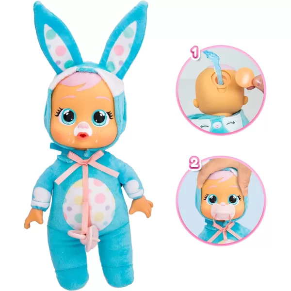 Cry Babies Tiny Cuddles Bunnies Lola  9 inch Baby Doll Cries Real Tears Pink Bunny Themed PajamasBrooks