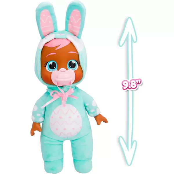 Cry Babies Tiny Cuddles Bunnies Lola  9 inch Baby Doll Cries Real Tears Pink Bunny Themed PajamasCindy