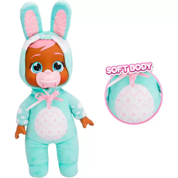 Cry Babies Tiny Cuddles Bunnies Lola  9 inch Baby Doll Cries Real Tears Pink Bunny Themed PajamasCindy