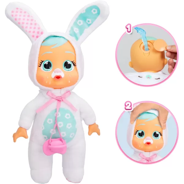 Cry Babies Tiny Cuddles Bunnies Lola  9 inch Baby Doll Cries Real Tears Pink Bunny Themed PajamasHoney