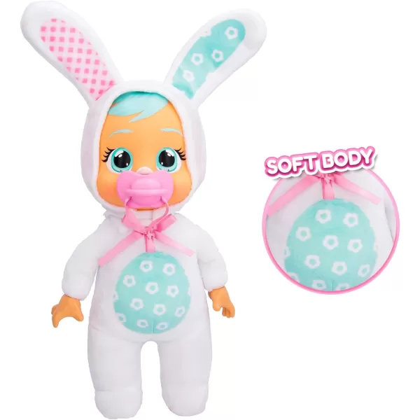 Cry Babies Tiny Cuddles Bunnies Lola  9 inch Baby Doll Cries Real Tears Pink Bunny Themed PajamasHoney