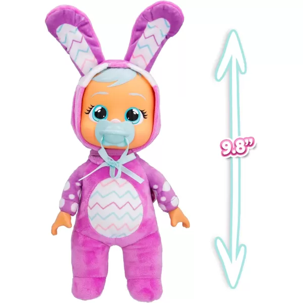 Cry Babies Tiny Cuddles Bunnies Lola  9 inch Baby Doll Cries Real Tears Pink Bunny Themed PajamasLily