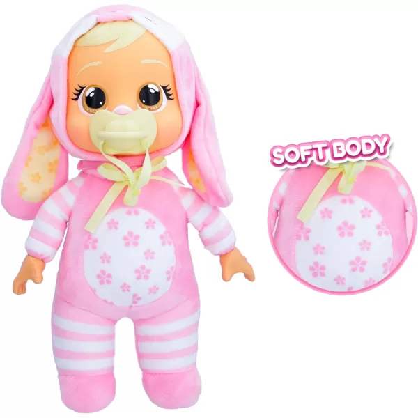 Cry Babies Tiny Cuddles Bunnies Lola  9 inch Baby Doll Cries Real Tears Pink Bunny Themed PajamasLola