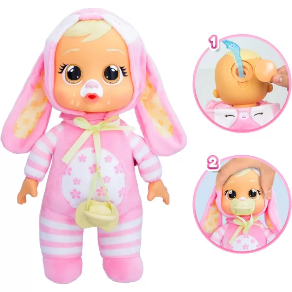 Cry Babies Tiny Cuddles Bunnies Lola  9 inch Baby Doll Cries Real Tears Pink Bunny Themed PajamasLola