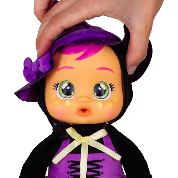 Cry Babies Tiny Cuddles Halloween Blair  9 Baby Dolls Cries Real Tears Purple and Blue Witch Themed PajamasAgatha