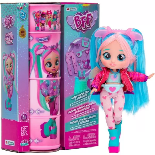 Cry Babies BFF Bruny Fashion Doll with 9 Surprises Including Outfit and Accessories for Fashion Toy Girls and Boys Ages 4 and Up 78 Inch Doll MulticolorCry Babies BFF Bruny Fashion Doll with 9 Surprises Including Outfit and Accessories for Fashion Toy Girls and Boys Ages 4 and Up 78 Inch Doll Multicolor