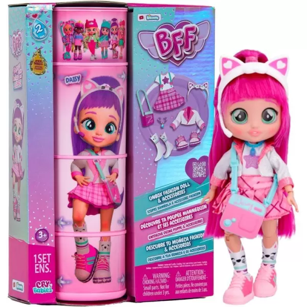 Cry Babies BFF Daisy Fashion Doll with 9 Surprises Including Outfit and Accessories for Fashion Toy Girls and Boys Ages 4 and Up 78 Inch Doll MulticolorCry Babies BFF Daisy Fashion Doll with 9 Surprises Including Outfit and Accessories for Fashion Toy Girls and Boys Ages 4 and Up 78 Inch Doll Multicolor