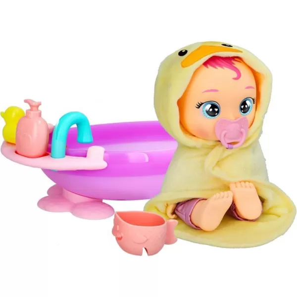 Cry Babies Newborn My First Bath Zoe  Interactive Baby Doll Bathtub Set with 20 Baby Sounds Girls  Kids Age 18M and UpZoe