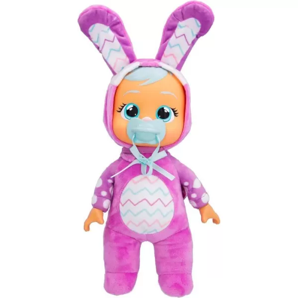 Cry Babies Tiny Cuddles Bunnies Lola  9 inch Baby Doll Cries Real Tears Pink Bunny Themed PajamasLily