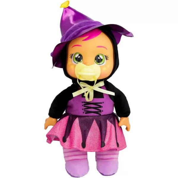 Cry Babies Tiny Cuddles Halloween Blair  9 Baby Dolls Cries Real Tears Purple and Blue Witch Themed PajamasAgatha