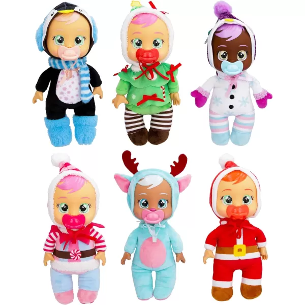 Cry Babies Tiny Cuddles Christmas Holly  9 Baby Dolls Cries Real Tears White Snowman Themed PajamasEve