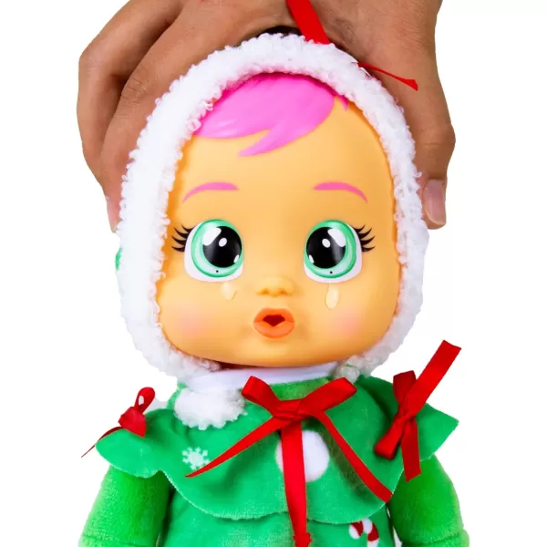 Cry Babies Tiny Cuddles Christmas Holly  9 Baby Dolls Cries Real Tears White Snowman Themed PajamasNoelle