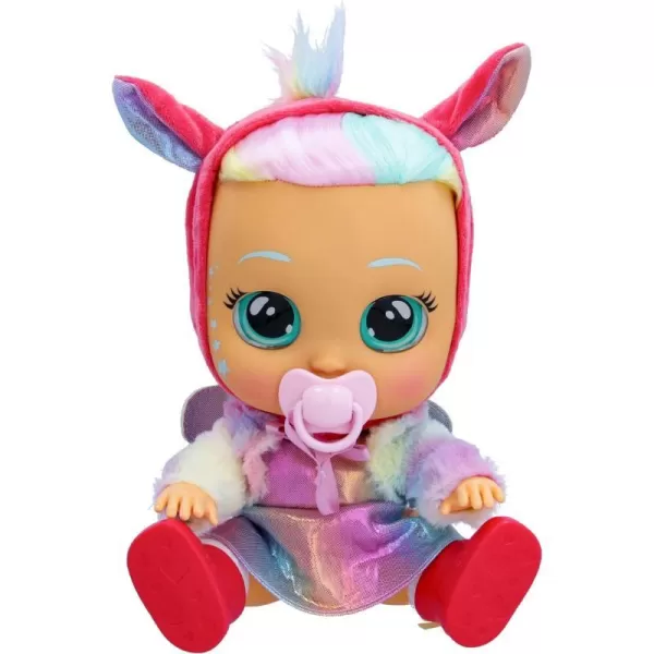 Cry Babies Dressy Fantasy Hannah  12 Baby Doll  Metallic Rainbow Dress with Pastel Fuzzy Pegasus Themed Jacket MulticolorHannah