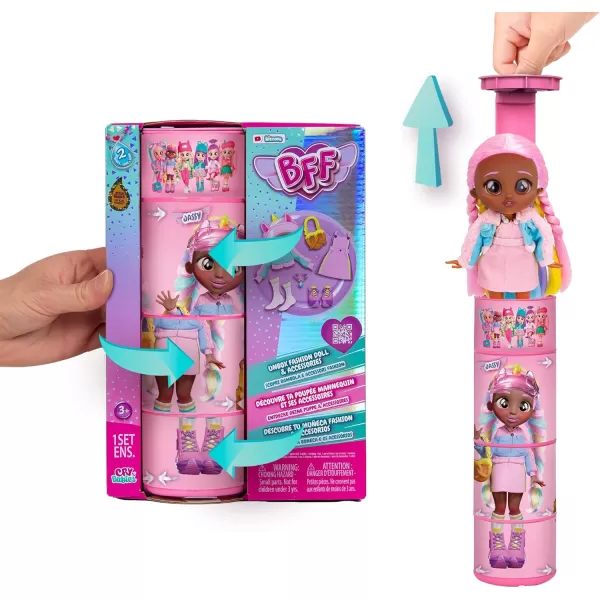 Cry Babies BFF Jassy Fashion Doll with 9 Surprises Including Outfit and Accessories for Fashion Toy Girls and Boys Ages 4 and Up 78 Inch Doll Multicolor