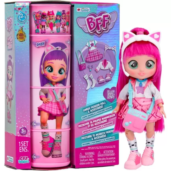 Cry Babies BFF Daisy Fashion Doll with 9 Surprises Including Outfit and Accessories for Fashion Toy Girls and Boys Ages 4 and Up 78 Inch Doll Multicolor