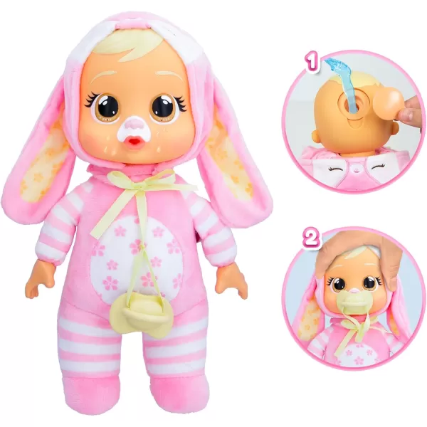 imageCry Babies Tiny Cuddles Bunnies Sally  9 inch Baby Doll Cries Real Tears Yellow Bunny Themed PajamasLola