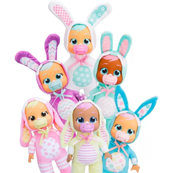 imageCry Babies Tiny Cuddles Bunnies Sally  9 inch Baby Doll Cries Real Tears Yellow Bunny Themed PajamasSally