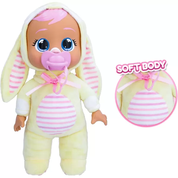 imageCry Babies Tiny Cuddles Bunnies Sally  9 inch Baby Doll Cries Real Tears Yellow Bunny Themed PajamasSally