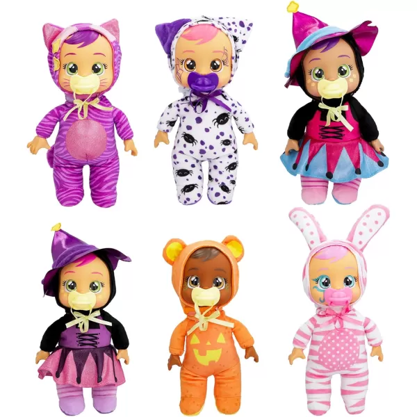 imageCry Babies Tiny Cuddles Halloween Agatha  9quot Baby Dolls Cries Real Tears Pink and Purple Witch Themed PajamasAgatha