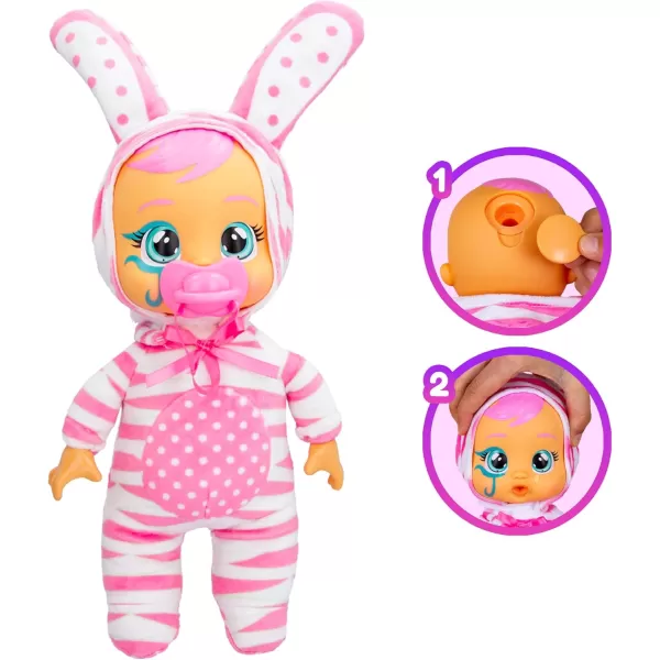 imageCry Babies Tiny Cuddles Halloween Katie  9quot Baby Dolls Cries Real Tears Purple and Pink Cat Themed PajamasConey