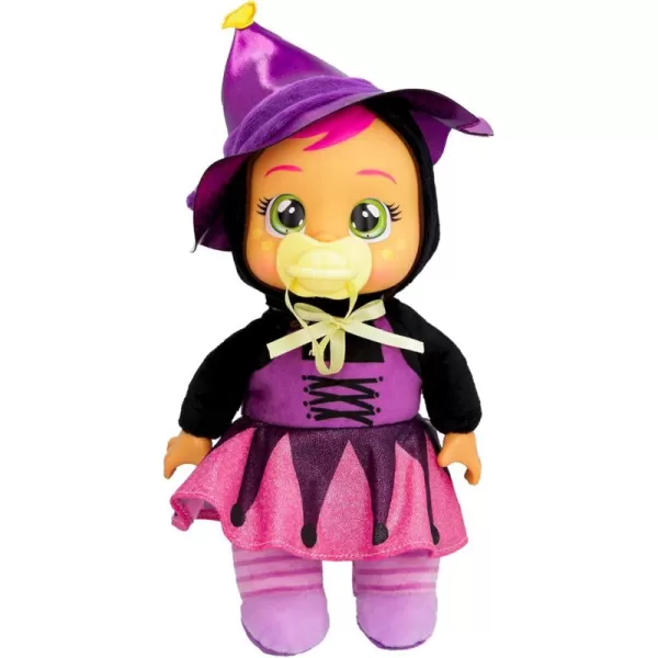 imageCry Babies Tiny Cuddles Halloween Agatha  9quot Baby Dolls Cries Real Tears Pink and Purple Witch Themed PajamasAgatha