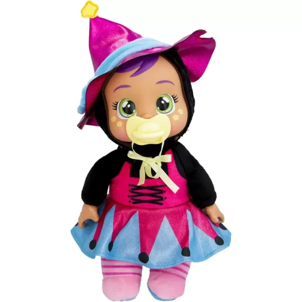 imageCry Babies Tiny Cuddles Halloween Agatha  9quot Baby Dolls Cries Real Tears Pink and Purple Witch Themed PajamasBlair