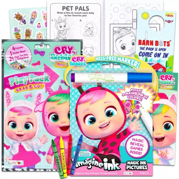 imageCry Babies Coloring and Activity Book Set  Bundle with Cry Babies Coloring Book MessFree Imagine Ink Play Pack with Mini Coloring Pages Stickers More  Cry Babies Activity Set